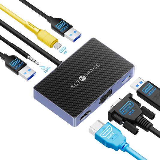 7-in-1 Laptop Docking Station with 4K HDMI and 100W Charging