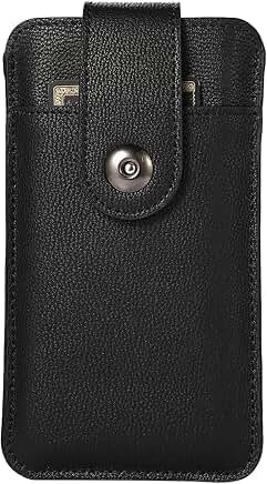 Black Cell Phone Holster Belt Case for Large Smartphones