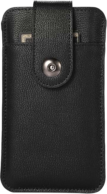 Black Cell Phone Holster Belt Case for Large Smartphones