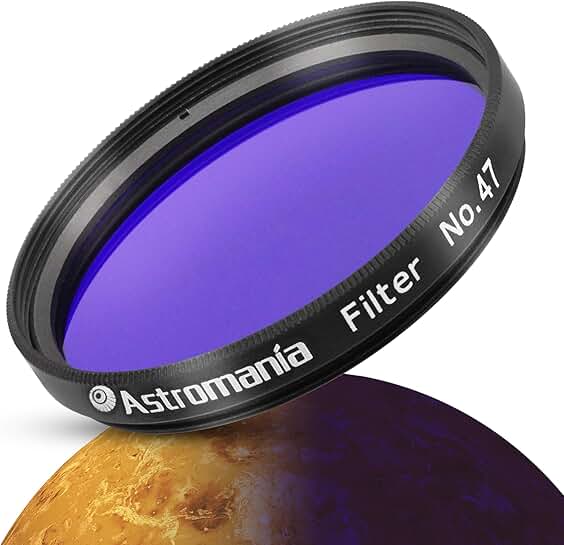 Dark Blue 2-Inch Planetary Telescope Filter for Lunar and Planetary Observation