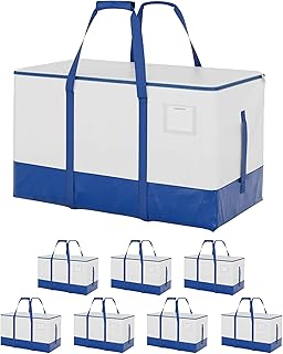 Eight Large Lidded Storage Bins with Handles