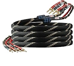 12 AWG 2-Pack Speaker Cable with Banana Plugs, 6.56ft