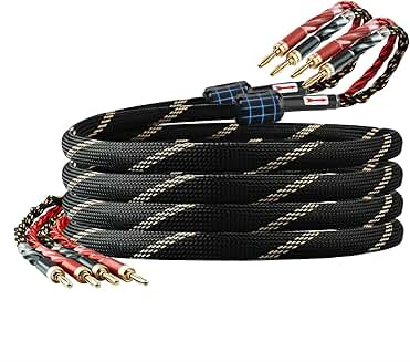 9 AWG 2-Pack Speaker Cable with Banana Plugs, 8.2ft