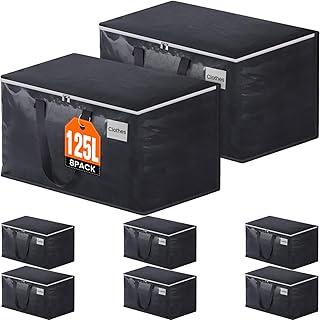 Heavy Duty Moving Bags with Handles, Collapsible Storage Totes, 8 Pack