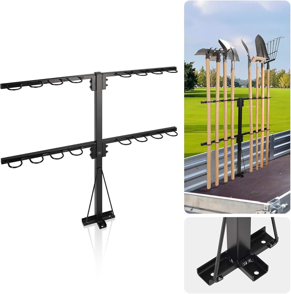 Heavy-Duty Utility Trailer Tool Rack with 8 Holes