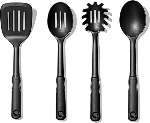 4-Piece Nylon Kitchen Tool Set in Black