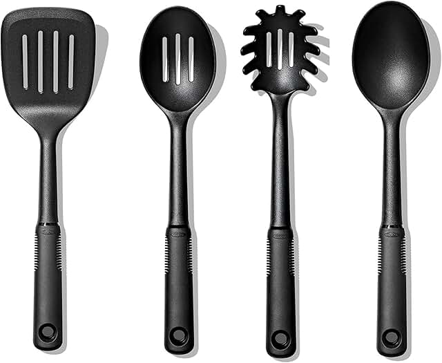 4-Piece Nylon Kitchen Tool Set in Black