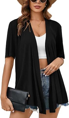 Women's Short Sleeve Open Front Knit Cardigan