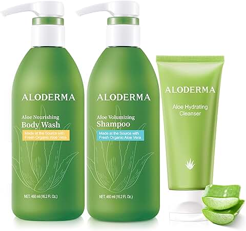 Shower Set with Body Wash, Shampoo, and Cleanser