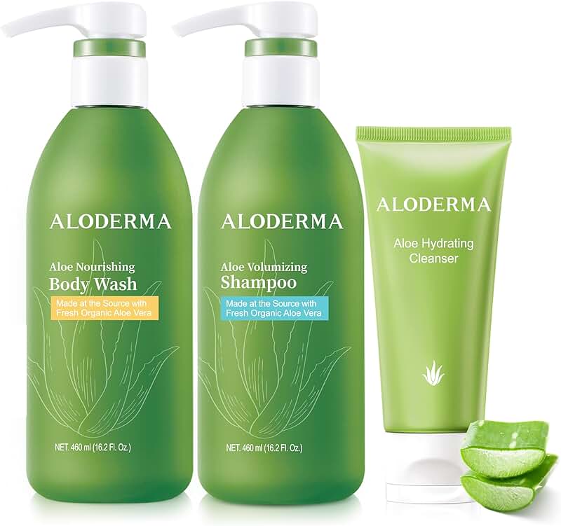 Shower Set with Body Wash, Shampoo, and Cleanser