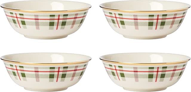 Holiday Plaid All-Purpose Bowls Set of 4