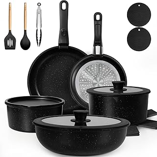 20-Piece Nonstick Cookware Set with Removable Handles