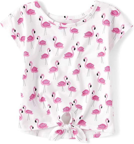 Toddler Girl Short Sleeve Knit Shirt White