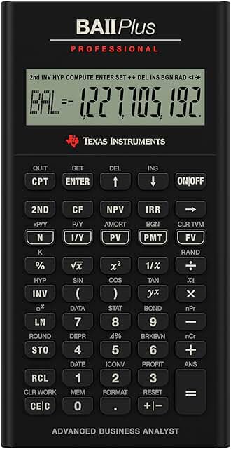 Financial calculator for professional use