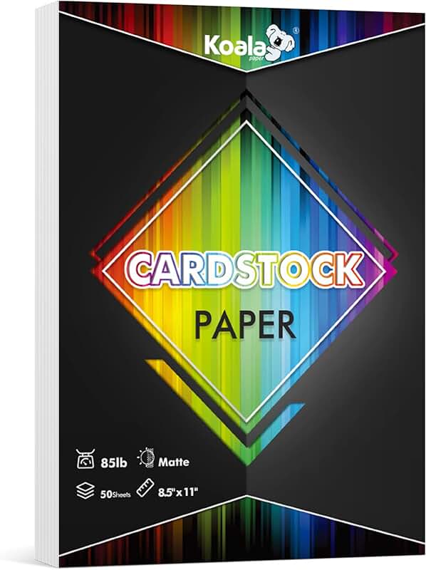 Matte White Cardstock Paper, 8.5x11 Inches, 50 Sheets