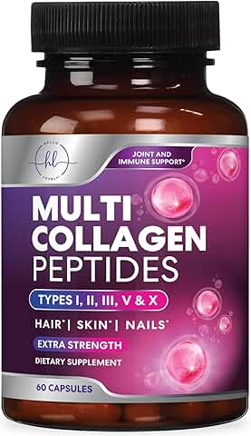 Multi Collagen Supplement for Hair, Skin, Nails, Joints, 60 Capsules