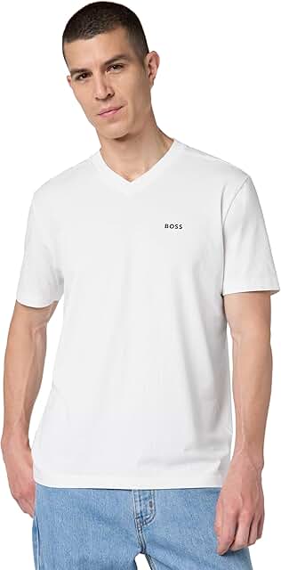 Men's Small Logo Cotton V-Neck Short Sleeve T-Shirt