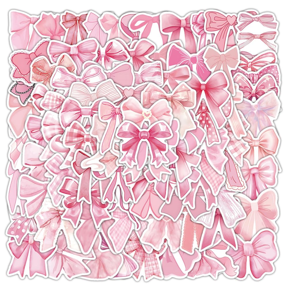 103 Pink Coquette Bow Stickers for Water Bottles and More