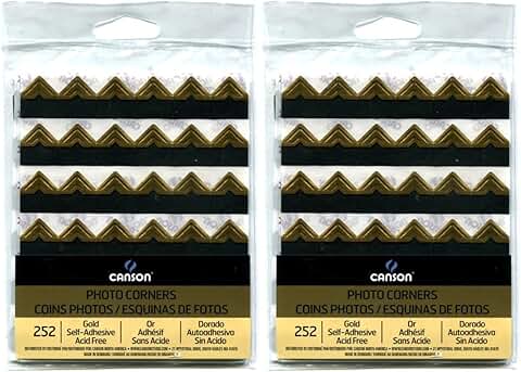 Set of Two Gold Archival Self-Adhesive Photo Corners, 252 Each
