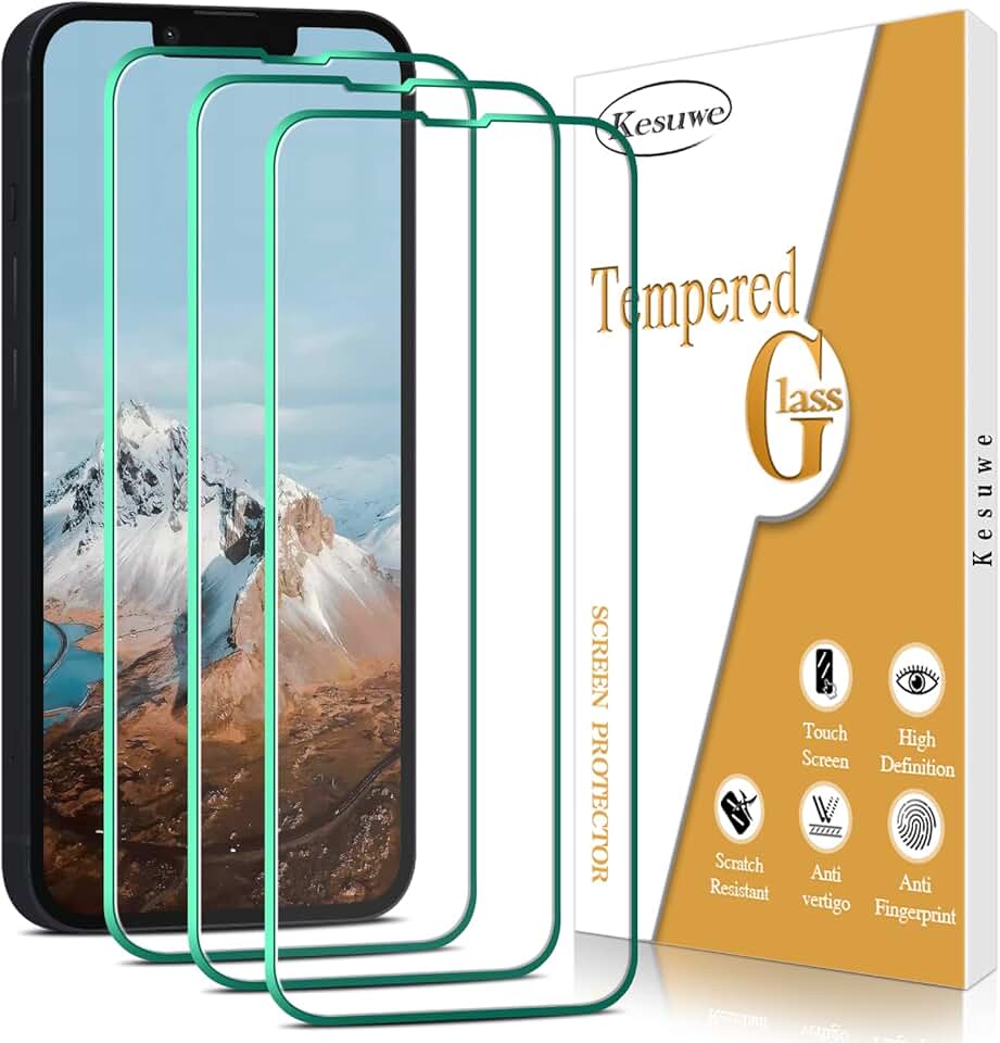 3 Pack Tempered Glass Screen Protectors for iPhone 14