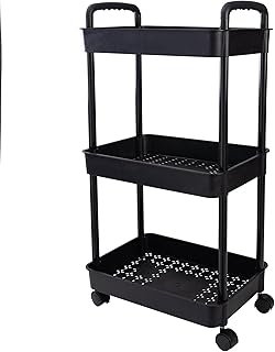 3-Tier Rolling Storage Cart, 15.15"x10.82"x29.5"