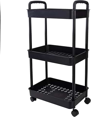 3-Tier Rolling Storage Cart, 15.15"x10.82"x29.5"