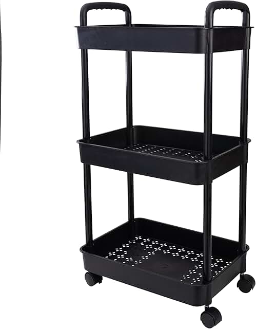 3-Tier Rolling Storage Cart, 15.15"x10.82"x29.5"