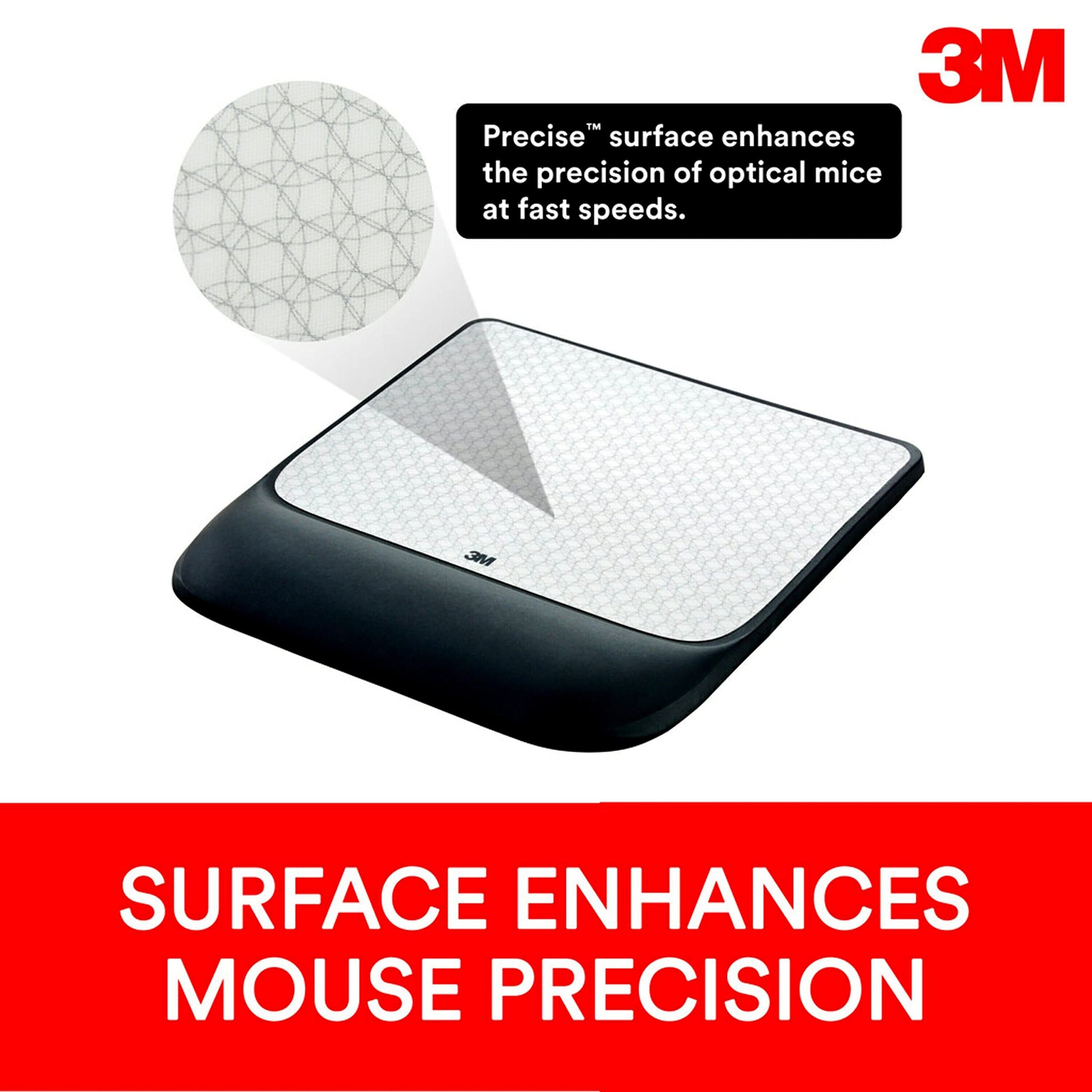 Precise Mouse Pad with Gel Wrist Rest, Soothing Gel with Smooth Cover for All Day Comfort, Easy to Clean Precise Surface for Optical Mouse Performance with Battery Saving Design (MW85B)