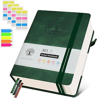 Green A5 College Ruled Notebook with 365 Pages