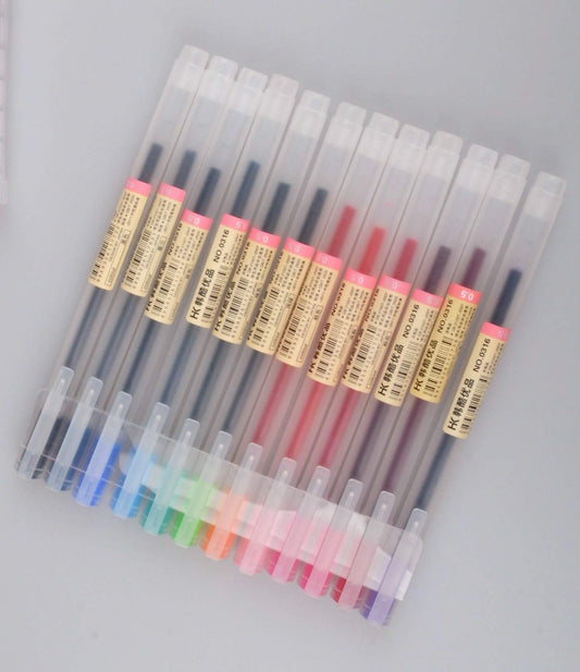 12-color gel pen set with 0.5mm tips