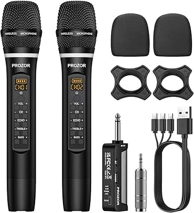 UHF Wireless Microphone with Volume and Echo Control
