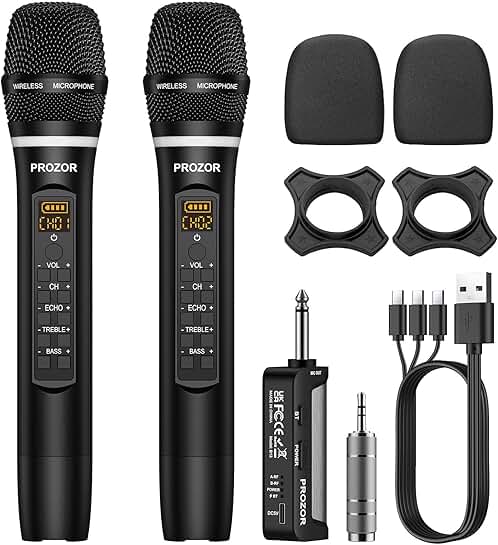 UHF Wireless Microphone with Volume and Echo Control