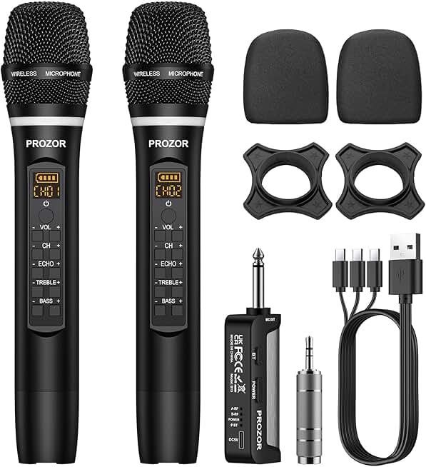 UHF Wireless Microphone with Volume and Echo Control