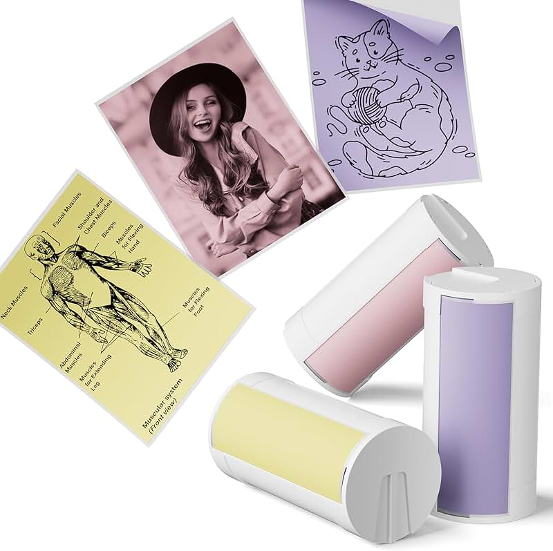 Self-Adhesive Thermal Printer Stickers, 54mmx3.2m, 3 Rolls