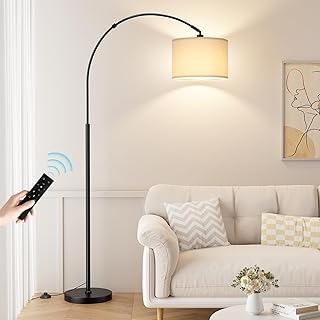 Dimmable Arc Floor Lamp with Remote and Adjustable Brightness