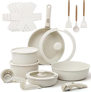 28-Piece Nonstick Pots and Pans Set with Detachable Handles