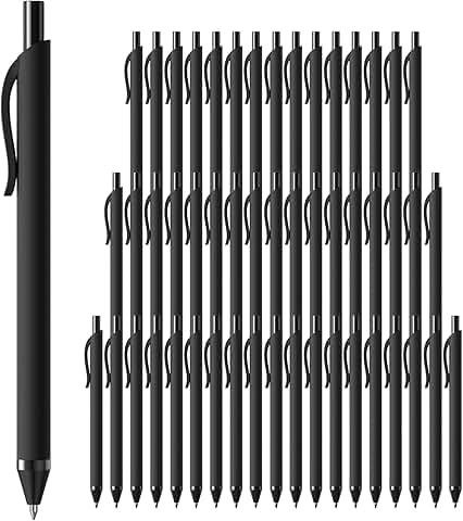 Bulk Pack of 50 Black Ink Ballpoint Pens