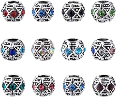 Multi-Color Alloy Rondelle Beads for Jewelry Making