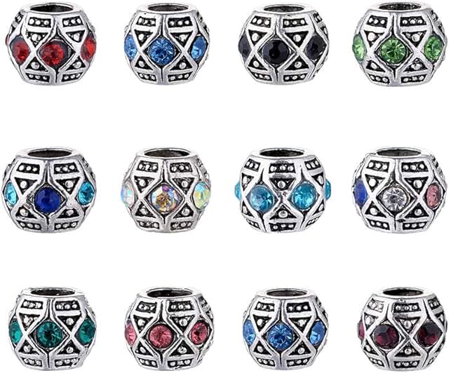 Multi-Color Alloy Rondelle Beads for Jewelry Making