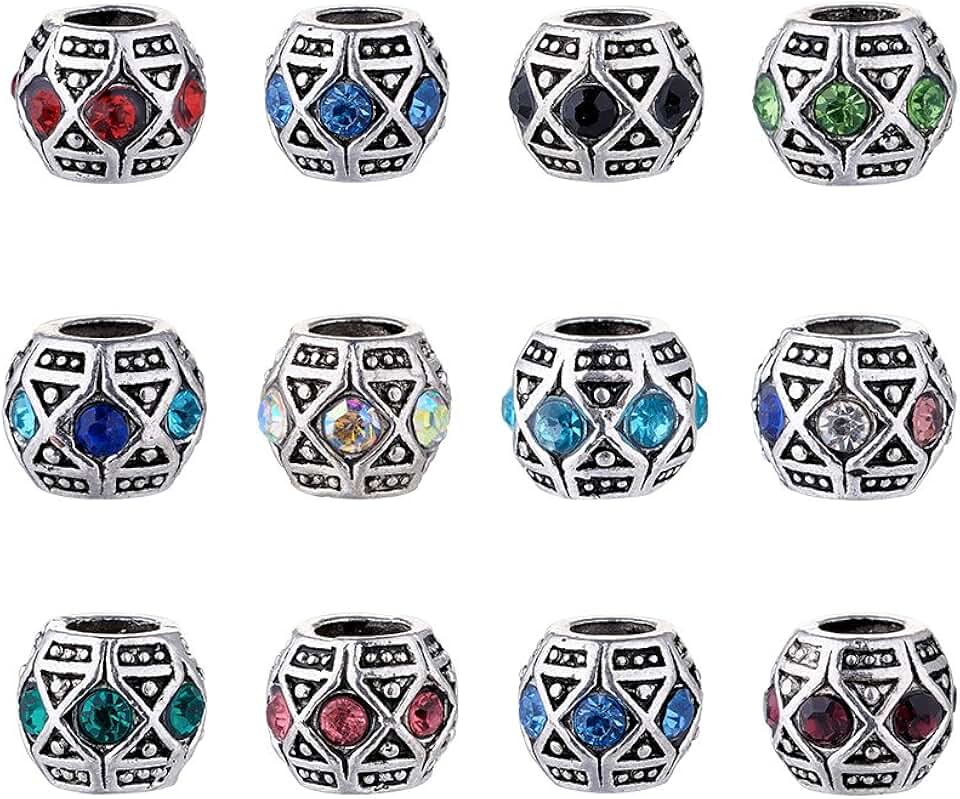 Multi-Color Alloy Rondelle Beads for Jewelry Making
