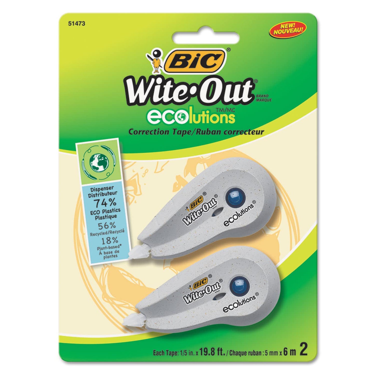 Mini White Correction Tape, 2 Pack