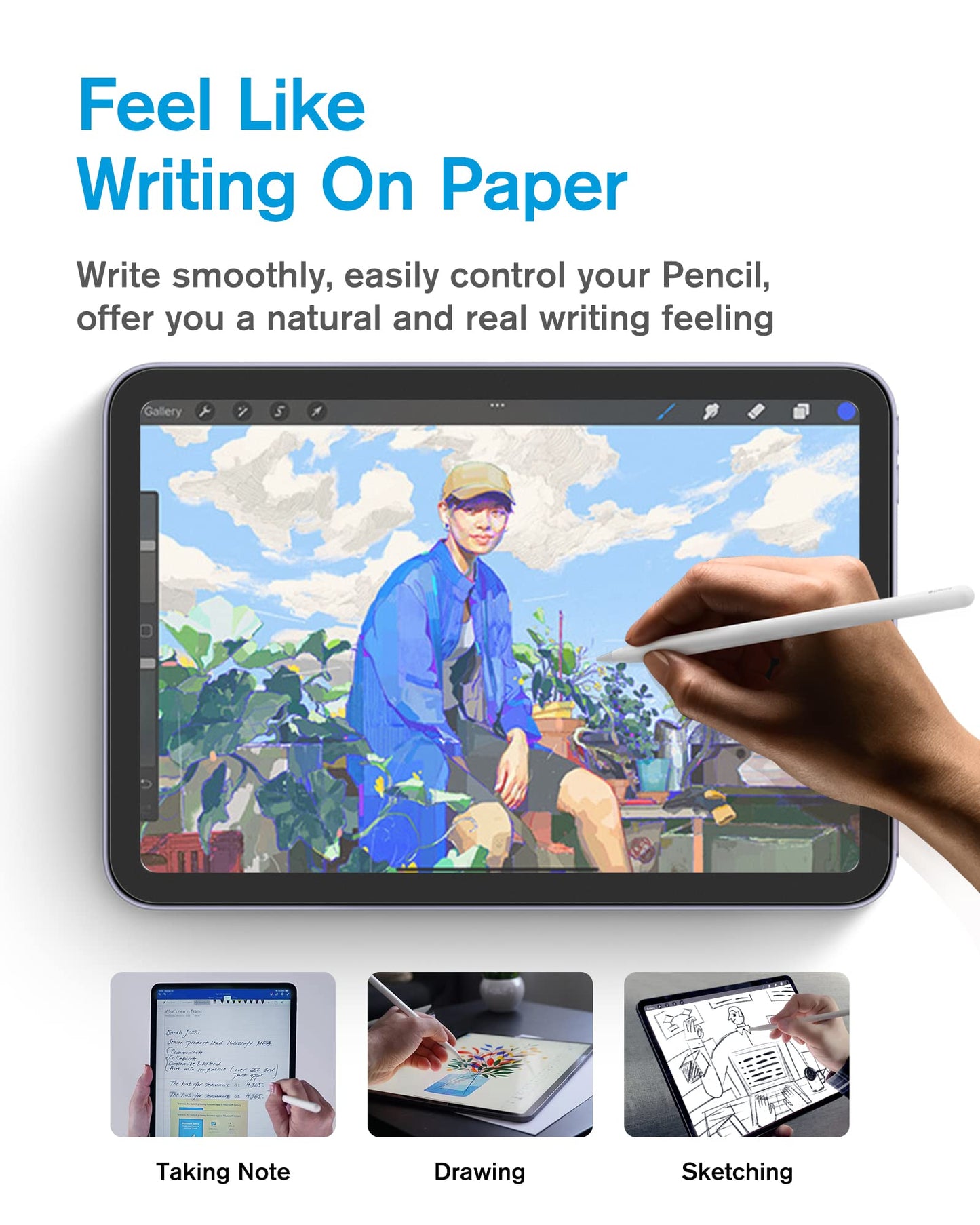 [2 Pack] Paperfeel Screen Protector Compatible with iPad Mini 6 2021 (6th Generation, 8.3 Inch), Anti-Glare/Scratch Resistant Matte Film for Drawing/Writing, Compatible with Apple Pencil