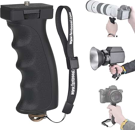 Ergonomic Camera Hand Grip and Video Light Mount