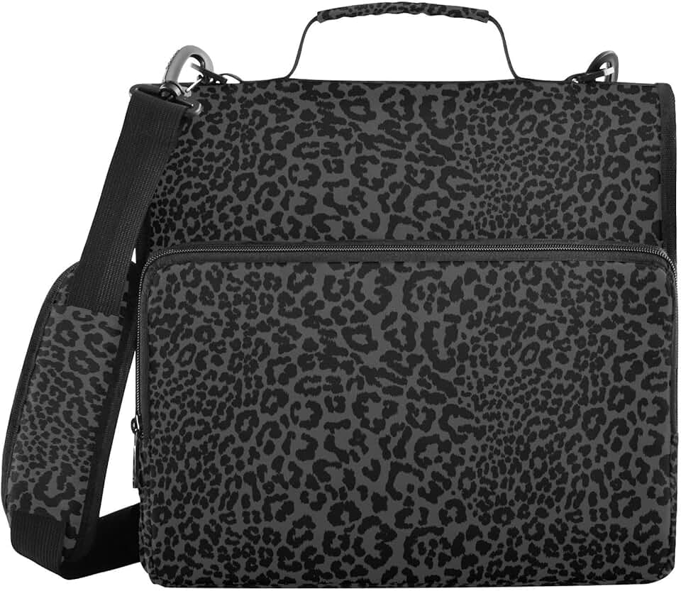 Large Zipper Binder with Shoulder Strap and Multiple Pockets