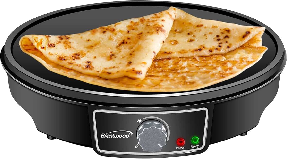 Black electric griddle with standard size