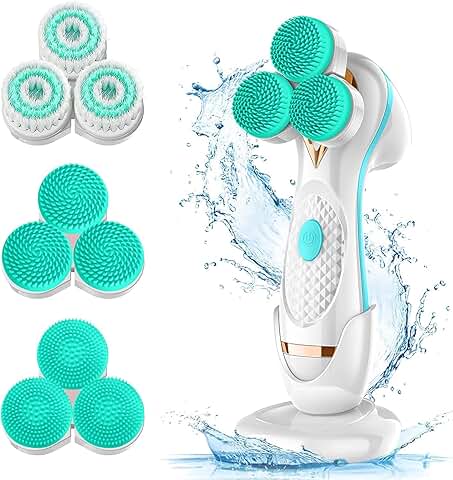 Waterproof Rechargeable 3D Facial Cleansing Brush with 3 Heads