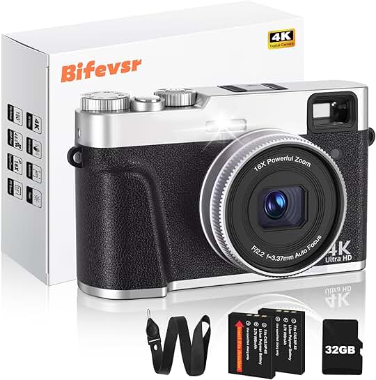 48MP 4K Digital Camera with Viewfinder and 16X Zoom