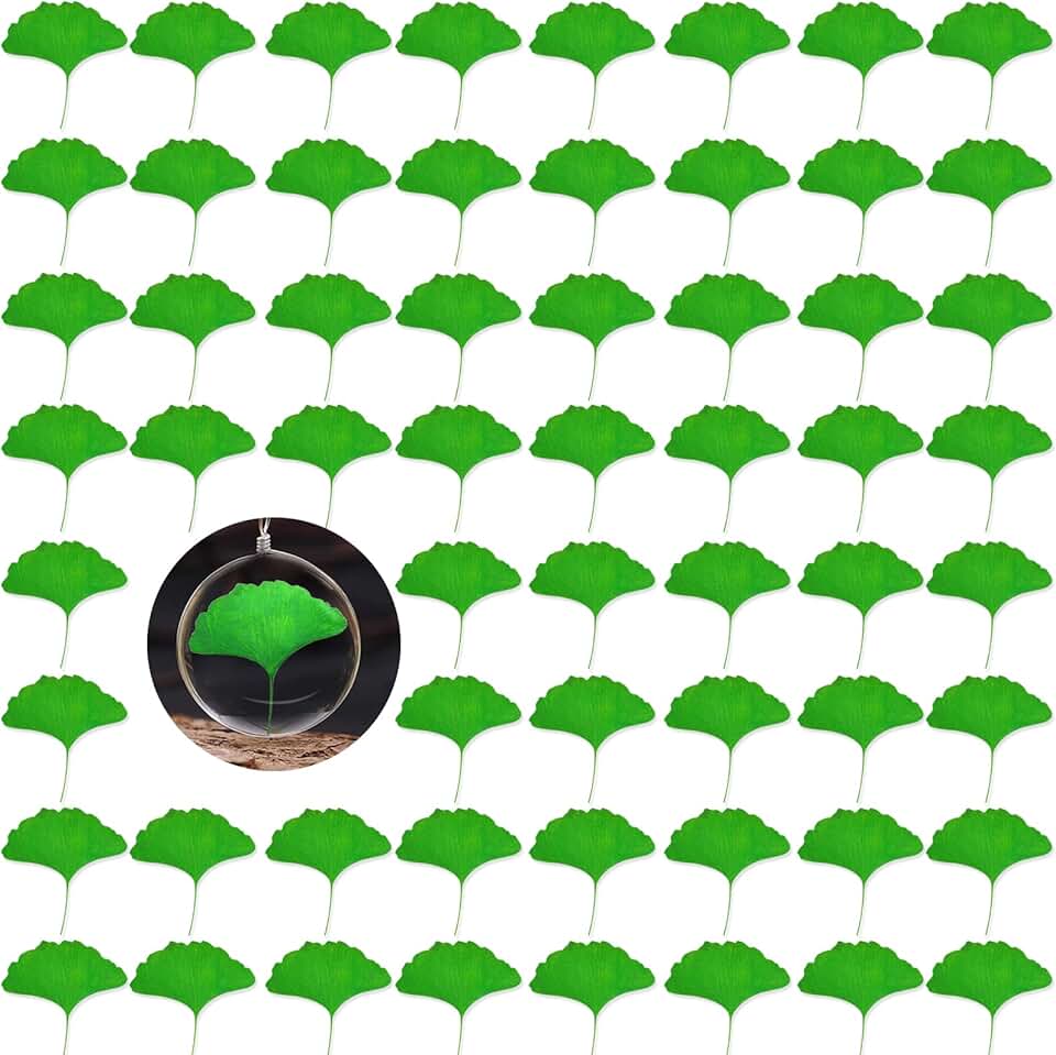 42 Pieces of Green Dried Pressed Flowers and Leaves