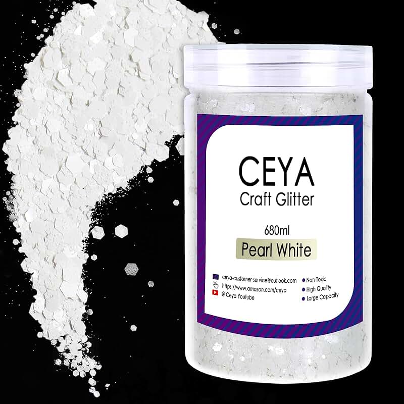 Pearl White Chunky Glitter for Crafts and Decor