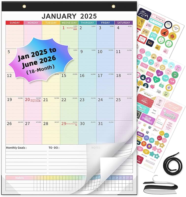 Magnetic 2025-2026 Wall and Desk Calendar